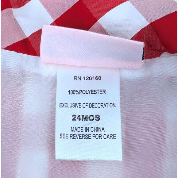 Little Lass Girls Jacket 24 M Red Gingham Lightweight Retro Style - Picture 4 of 8